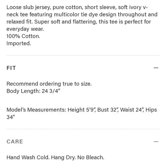 Rails Cara V-neck Slub Cotton Jersey Rainbow Tie Dye Tee Shirt Flawed XXL - Picture 7 of 13
